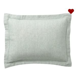 PB Pair Belgian Flax Linen Hemstitch Shams, King Mineral Blue